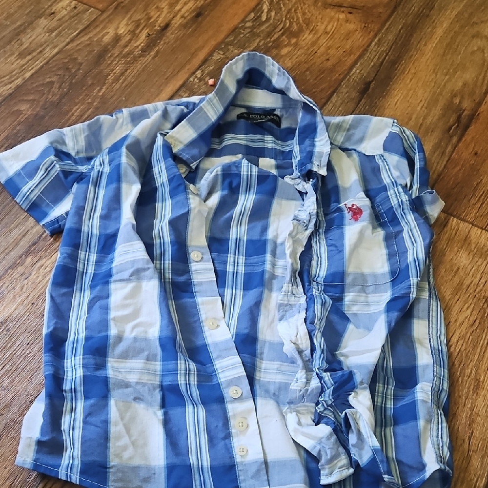 U.S. Polo Assn. Blue and White Checkered Shirt